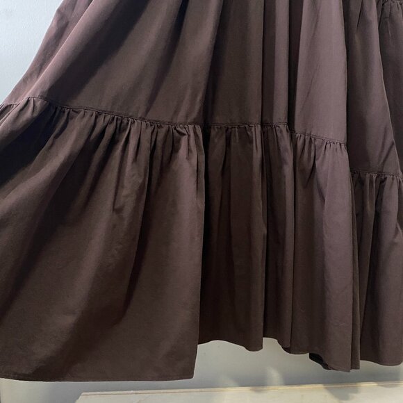 Handmade Plus Size Cotton Bamboo Chocolate Brown Dress - Picture 11 of 15